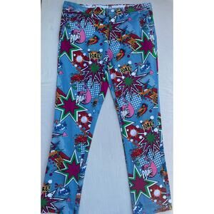 Royal and Awesome Mens Size 38/32 Golf Pants Partoon Comic Print